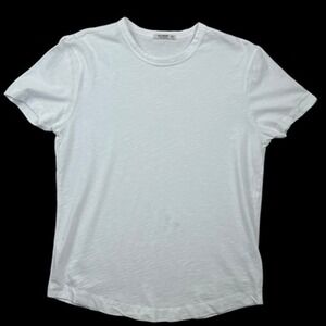 Buck Mason Shirt Mens XS White Crewneck Curved Hem Tee Made In USA BM11001S.102